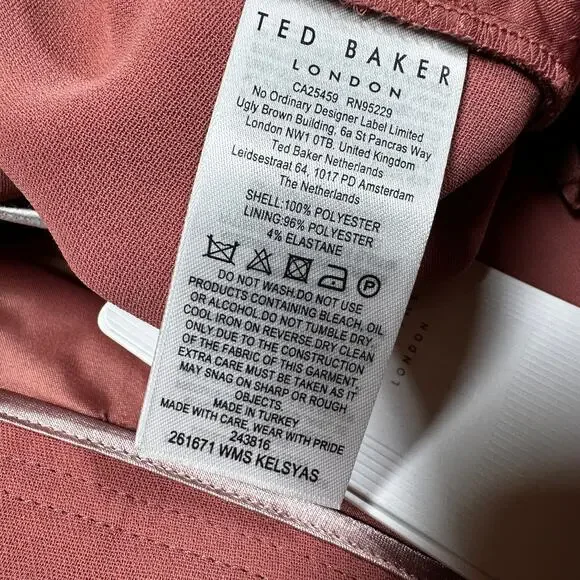 Ted Baker NWT Kelsyas Pleat Front Tailored Shorts Pink Size 0 (US 2) High Rise